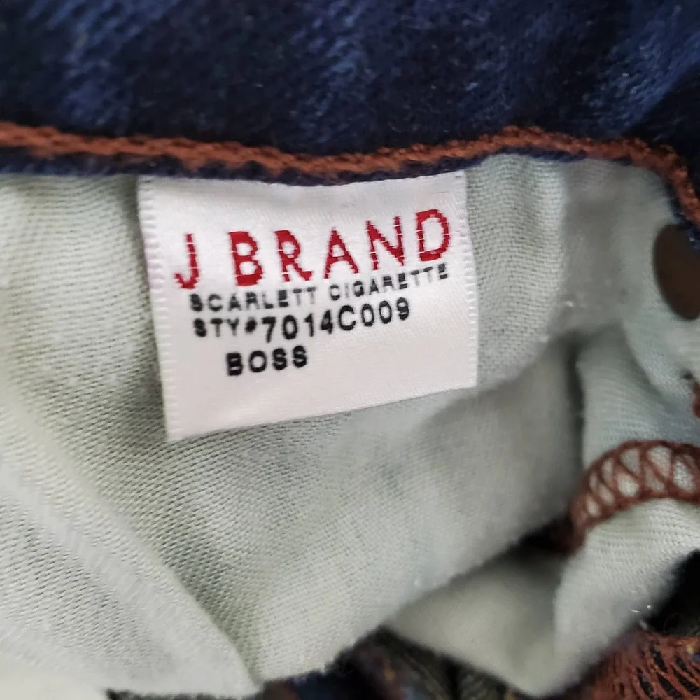 J Brand Women's Y2K Scarlett Cigarette Boss Jeans Size 27 Blue Dark Wash Denim